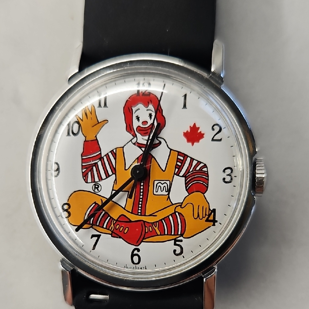 McDonald's Red, Yellow, White Character Wristwatch with Black Band